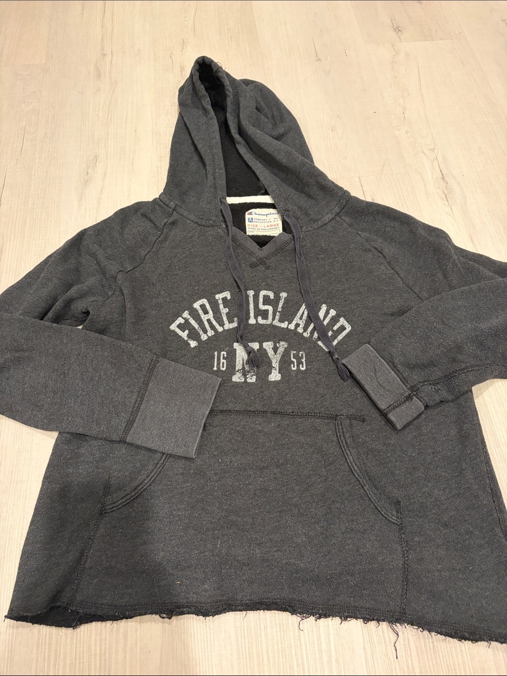 Champion Women’s Dark Gray Fire Island NY Hooded Sweatshirt
